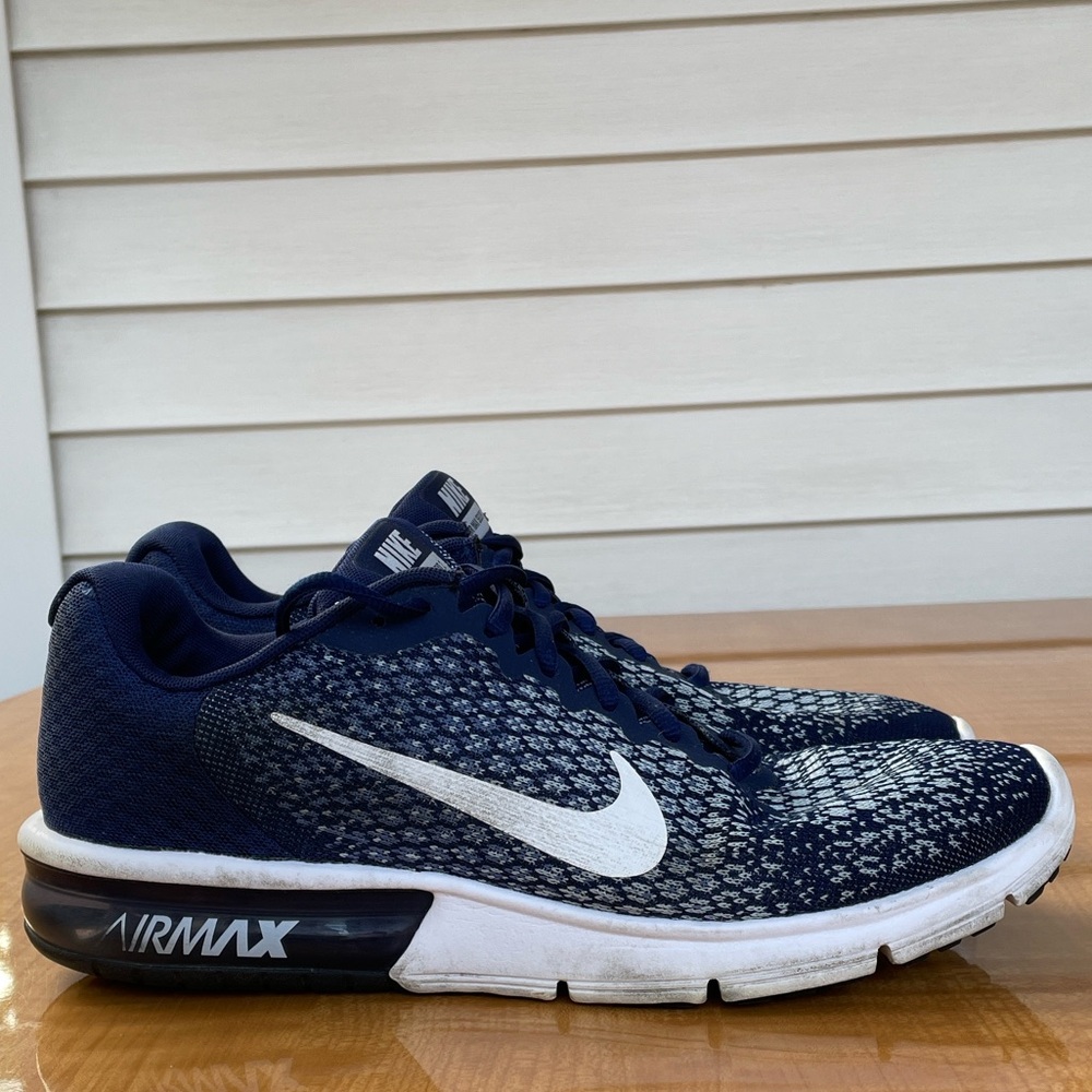 Nike Men’s Air Max Sequence 2 Blue and White Running Shoes Size 12 - Picture 9 of 9
